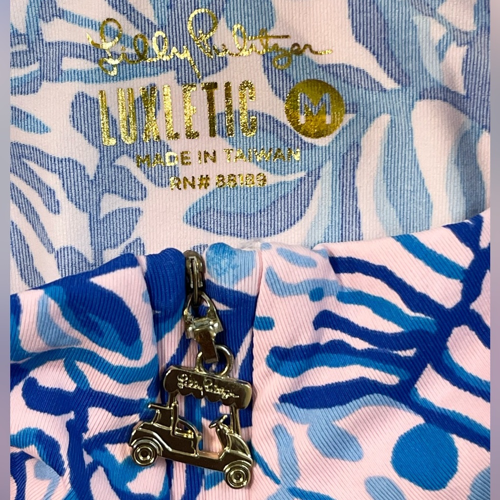 Lilly Pulitzer Luxetic Blue and Pink Patterned Top M - Picture 7 of 8